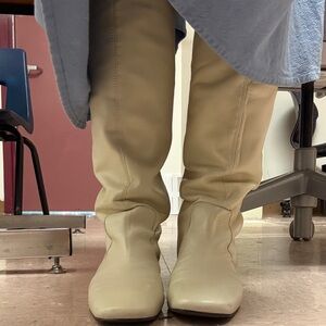 Miista Cream Heeled Boots